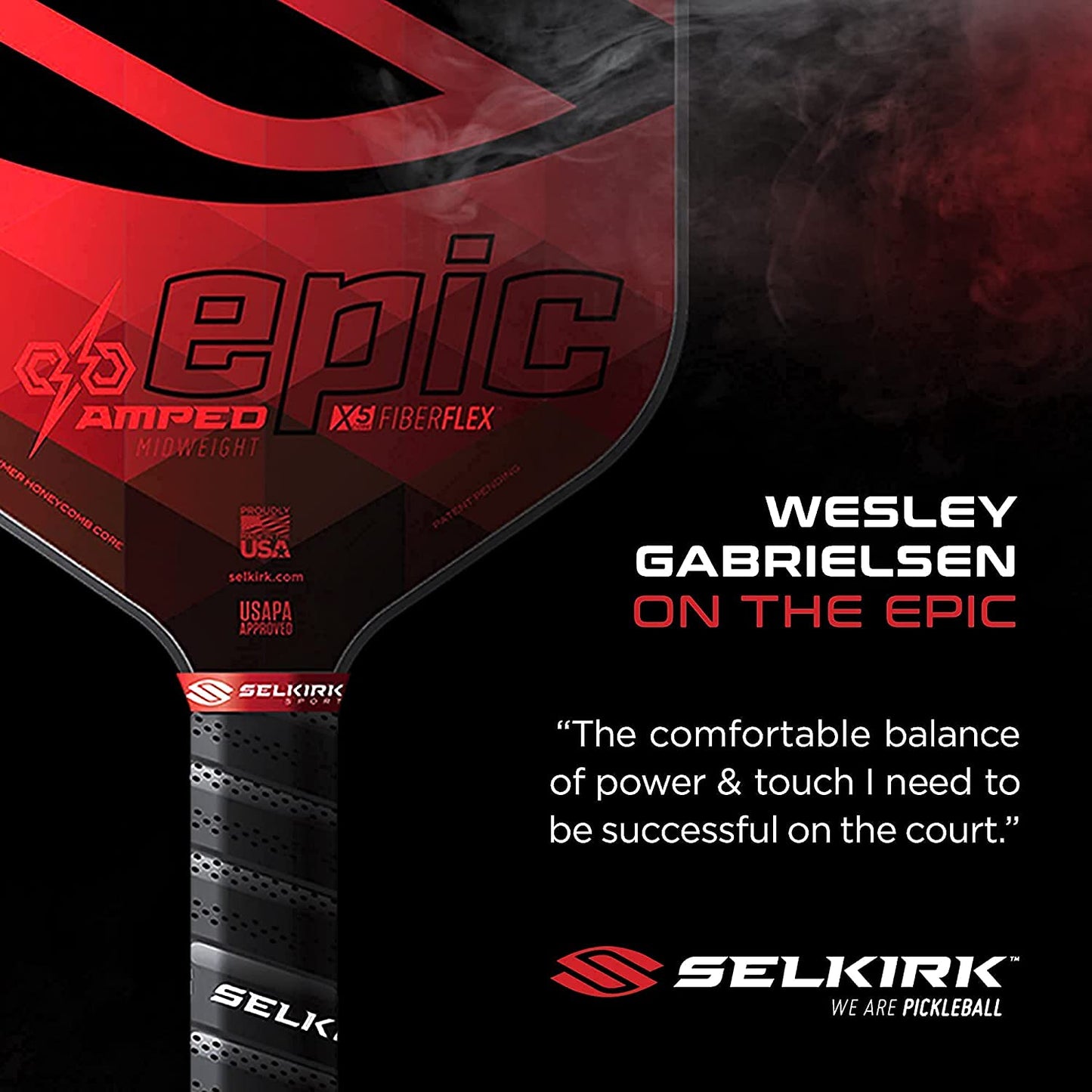 Amped Pickleball Paddle | Assembled in the USA | Amped Control or Amped Pro Fiberglass Pickleball Paddle | Unrivaled Precision & Control